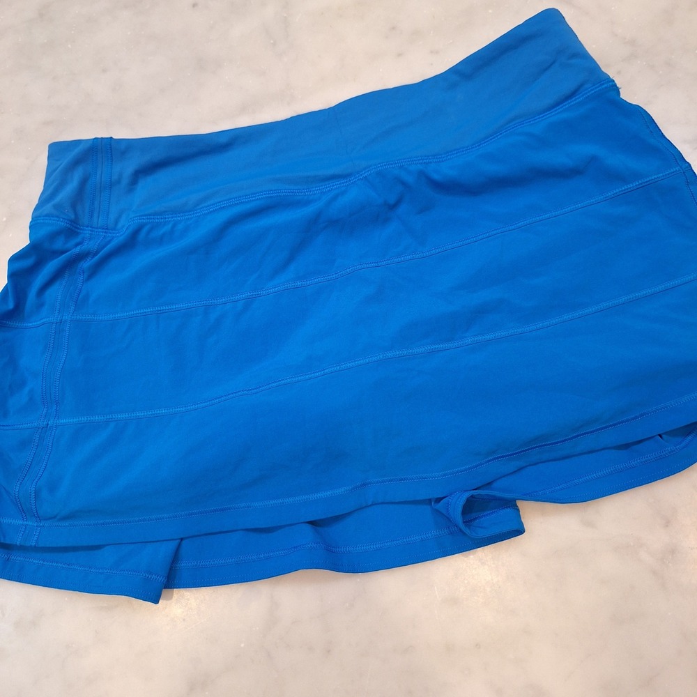 Lululemon Pace Rival Skirt Women 10 Blue Mid-Rise Pleated Tennis Running Skort